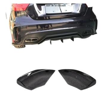 Imagem de Divisor de para-choque traseiro em fibra de carbono estilo V para Classe A W176, compatível com A180, A200, A250, A45 AMG (2013-2016).
