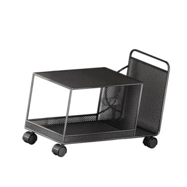 Imagem de WeiLaiKeQi Carrinho de rolamento de metal, organização de rack de armazenamento de documentos de livros prateleira móvel de cesta de armazenamento para quarto de