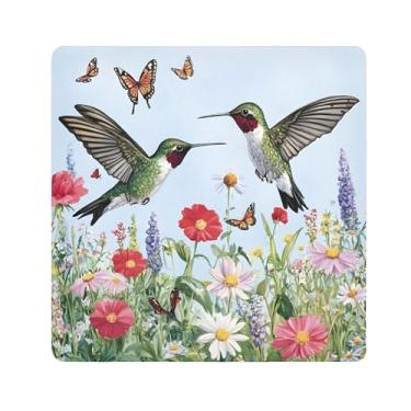 Imagem de SEHANY Saco de maquiagem de pano autoadesivo colorido flores primavera pássaro mágico protetor portátil para lente de câmera envoltório cosmético, bolsa de maquiagem aberta para mulheres, itens