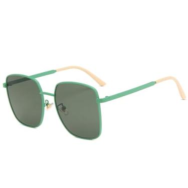 Imagem de JRLLFD Óculos de sol versáteis com armação de metal para mulheres e homens, luxo, ar livre, direção, pesca, UV400 (verde)