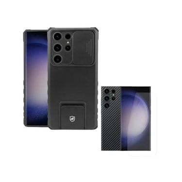 Imagem de Capa Victus + Película Frontal e Traseira Preta para Samsung Galaxy S23 Ultra - Gshield