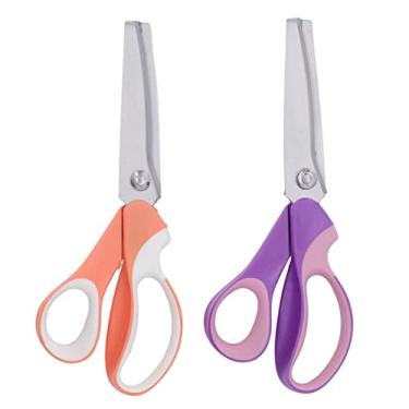 Imagem de Tesoura de bordado de aço inoxidável, ergonômica, ondulada, lâminas de serra, alta nitidez, tesoura artesanal para costura de tecido, faça você mesmo, escritório, casa, 2 pacotes,