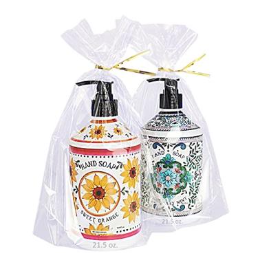 Imagem de Wowfit Sacos de guloseimas de celofane com reforço inferior transparente de 20 x 28 cm com laços dourados de 15 cm, embalagem de violoncelo para canecas, sobremesas, muffins, lembrancinhas de festa e