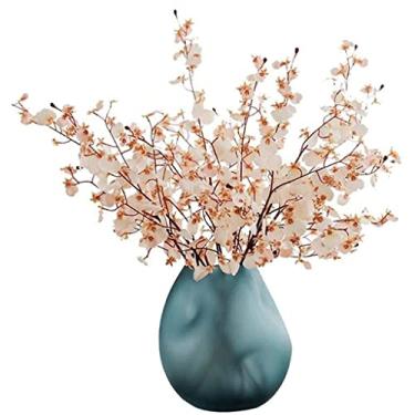 Imagem de LMJYU Flores artificiais para decoração flores falsas artificiais plantas mesa centro de mesa ornamento floral artificial para casa cozinha jardim festa decoração falso