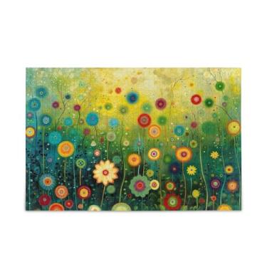 Imagem de WELLDAY Quebra-cabeça colorido flores dente-de-leão 1000 peças grande jogo de arte para adultos adolescentes