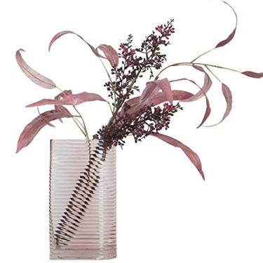 Imagem de YYBOES Vaso de vidro para decoração de vaso de flores, vaso de vidro moderno simples para casa, mesa de jantar, vaso artificial, ornamentos, vaso com flores artificiais, decoração de casa, varanda de