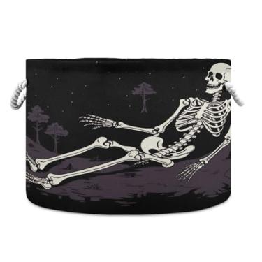 Imagem de WELLDAY Cesta de corda de algodão esqueleto cesta de lavanderia de bebê para sala de estar, lavanderia, berçário, travesseiros, decoração de casa