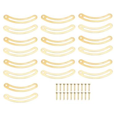 Imagem de Dobradiças de suporte de tampa de cobre haste recurvada dobradiças macias para armário caixa de joias guarda-roupa 20 peças dobradiças à prova de ferrugem estilo retrô com (Cor de latão)