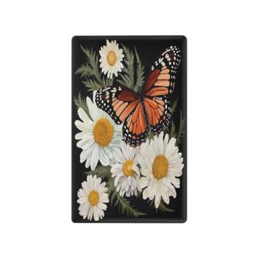 Imagem de Wassud Placa de cobertura de interruptor de luz marrom borboleta e flores, 1 capa de tomada em branco placa de parede decorativa decoração de casa sala de estar quarto