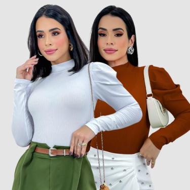 Imagem de Kit 2 Body Feminino Manga Princesa Longa Tendência Inverno - SWISS BOU