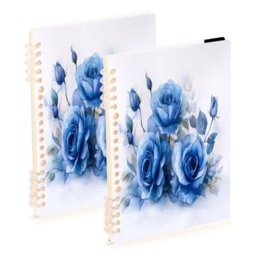 Imagem de Burbuja Cadernos rosa azul dos namorados, papel pautado universitário A5 com 60 folhas, fichário para diário, escritório, 2 unidades