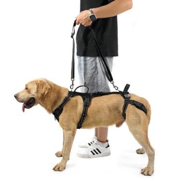 Imagem de COODEO Peitoral de elevação para cães de mobilidade, alça de suporte e alça de caminhada para cães, colete de suporte de reabilitação de perna traseira para animais de estimação, transportador de cães