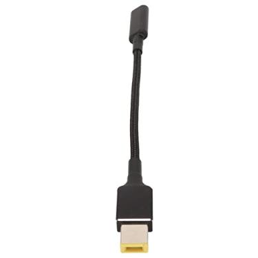 Imagem de aqxreight Adaptador de Cabo de Carregamento de Laptop USB C para Ponta Fina de Liga de Alumínio 100W DC Cabo de Carregamento de Laptop para Porta Retangular PD Chip de Parede Power Slim Com