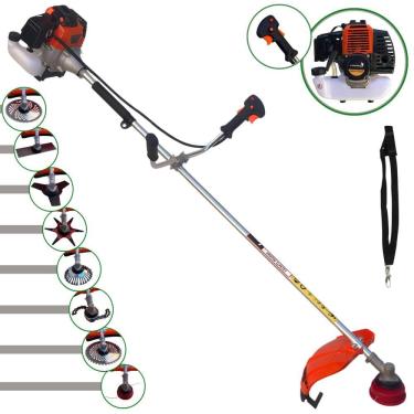 Imagem de Roçadeira Import Way IWRGM2T5X163 63cc Com Carretel + Faca 2 Pontas + Faca 3 Pontas + Faca 6 Pontas + Faca 40 e 80 Dentes de Vídea + Trimmer + Escova