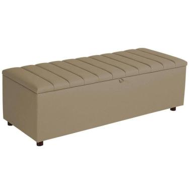 Imagem de Baú Recamier Paris Veludo Cappuccino 140 Cm