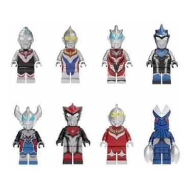 Imagem de Kit 8 Bonecos Blocos De Montar Ultraman Baltan Seijin Altman