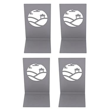 Imagem de aqxreight 4 Unidades de Suporte para Livros Antiestático Antiderrapante Fino e Resistente de Metal Resistente Decorativo Estante para Livros Estante para CDs DVDs Gazebo Dever Suficiente para Manter