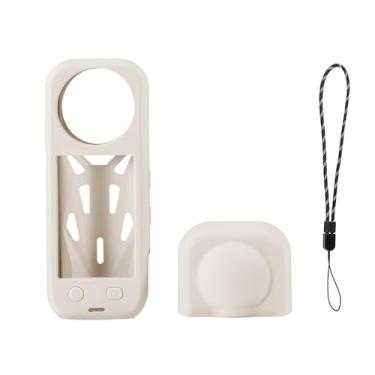 Imagem de XinGeeek Capa protetora de silicone para Insta360 X5, proteção de câmera de silicone e tampa de lente para câmera de ação Insta360 X5 (branco esmaltado)