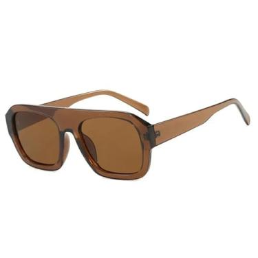 Imagem de Óculos de Sol UV400 - Estampa de Leopardo em Tons de Chá, Estilo Punk com Degradê, para Homens e Mulheres, Ideal para Esportes ao Ar Livre, Corrida e Ciclismo, Cor Chá Escuro