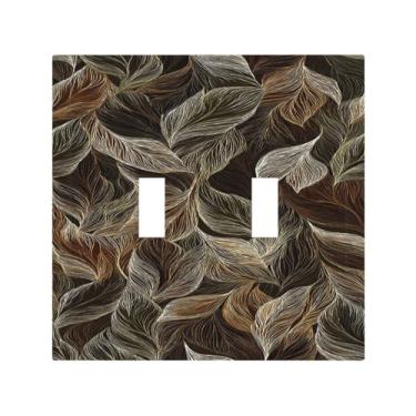 Imagem de Capas decorativas de placa de interruptor, boho, linha multicolorida, botânica, 2 turmas, interruptor de luz duplo, placa de tomada de luz, capa para interruptor de luz para sala de estar, decoração