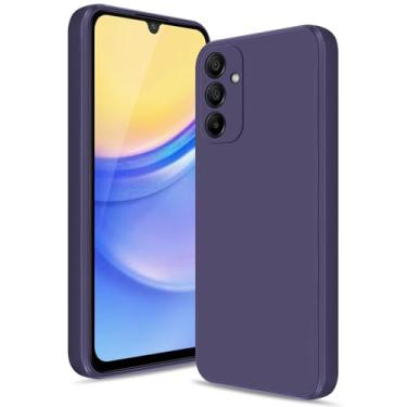Imagem de Btstring Capa para Samsung Galaxy A15 5G, capa de silicone macio com proteção de câmera atualizada, capa fina à prova de choque com forro de microfibra antiarranhões, roxo profundo