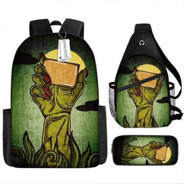 Imagem de Conjunto de mochilas Plants Zombies Cartoon Kids School 3 unidades