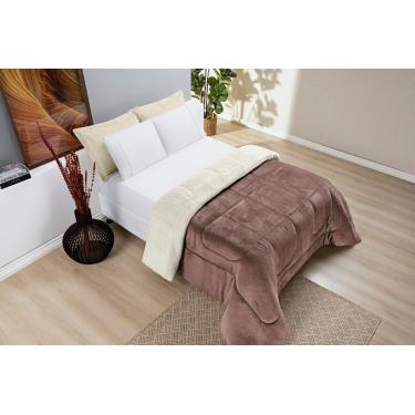 Imagem de Coberdrom Sherpa e Flannel Everest Solteiro Manta Alta 150g 01 Peça - Rose