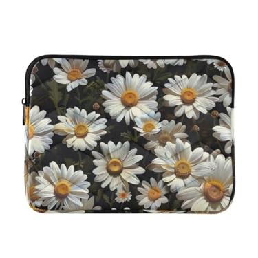 Imagem de Capas para laptop, margaridas, azulejos, à prova de choque, capa protetora para notebook, capa para dispositivo eletrônico portátil, 15-15,6 polegadas