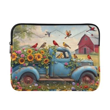 Imagem de Capa protetora para notebook vintage caminhão amarelo à prova de choque capa protetora para notebook