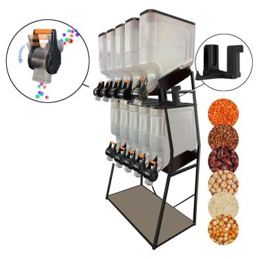 Imagem de Dispenser 10 Módulos 35 Litros ou 15 Kilos Armazenamento Ração Grão Cereais 2 Geração Preto Graviton