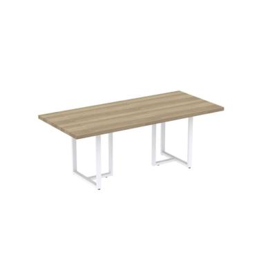 Imagem de Mesa Reunião Retangular 2000x900mm Pe40tub Branco-noce Naturalle