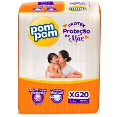 Imagem de Fralda Pom Pom Protek Proteção de Mãe Jumbo  Tamanho XG 20 Unidades