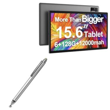 Imagem de BoxWave Caneta Stylus compatível com tablet MESWAO 15. no tablet Android 13 (MES-B3) - Caneta Stylus capacitiva DualTip, ponta de disco de fibra - prata metálica