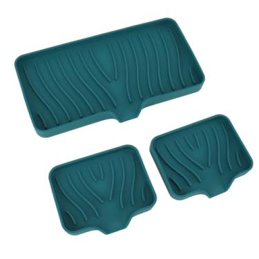 Imagem de GLOGLOW Outros Armazenamentos e Acessórios de Cozinha Suporte para Pia Com Design Autodrenante, Base Antiderrapante, Material Flexível, para Banheiro e Cozinha, Bandeja de Sabonete de de 3 (Verde)