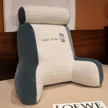 Imagem de CYTJHMD Almofada de leitura para cama, almofada confortável, removível, encosto macio, multifuncional, apoio para as costas para relaxar assistindo TV, Husky, 70 x 60 cm