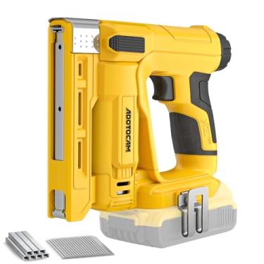 Imagem de Pistola de pregos 18GA para bateria Dewalt 20 V (apenas ferramenta), 2 em 1 Brad Nailer/grampeador de coroa T50, pistola de pregos alimentada por bateria com 2.000 peças de grampos e pregos para