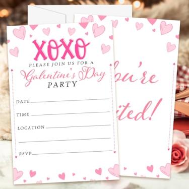 Imagem de CWIOQPYI Convites do Dia de Galentinas, 25 conjuntos de cartões de convite do dia de Galentine com envelopes, convite de dia dos namorados para suprimentos de festa - A02