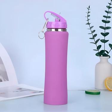 Imagem de Kit 20 Garrafa Térmica de Bico Canudo Chaveiro 750ml Aço Inox