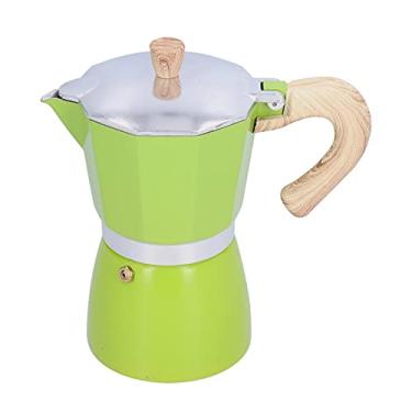 Imagem de GLOGLOW Cafeteira 300ML Cafeteira Moka, Liga de Alumínio, 6 Xícaras, Alça Ergonômica, Fogão, para Casa e Escritório, Suprimentos de café e chá (Verde)