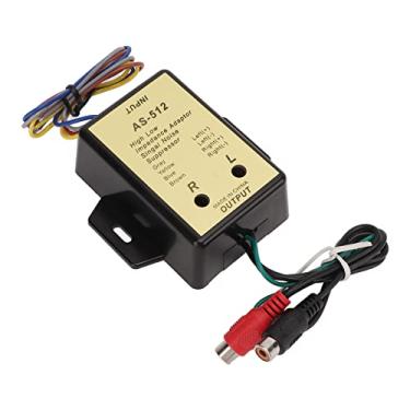 Imagem de Generic Conversor de Saída de Nível de Alto-falante de áudio, Adaptador de Linha de Canal Duplo Eficiente para Frequências de Graves Aprimoradas, Ajuste Universal para de áudio de Carro, Material ABS