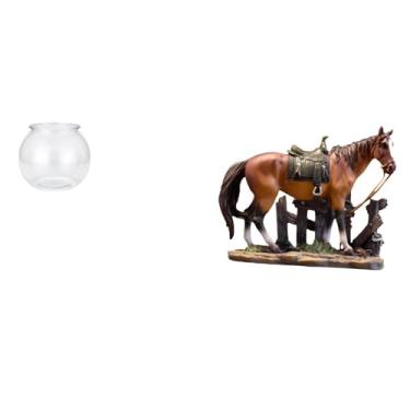 Imagem de Whtkoph Ornamento Transparente para Aquário Pequeno, Vaso, Mesa, Escritório, Casa, Plantas, Estátua de Cavalo, Arte Decorativa, Escultura em Resina.