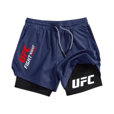 Imagem de Shorts Esportivos Masculinos 2 Em 1 De Secagem Rápida Para Academia E 