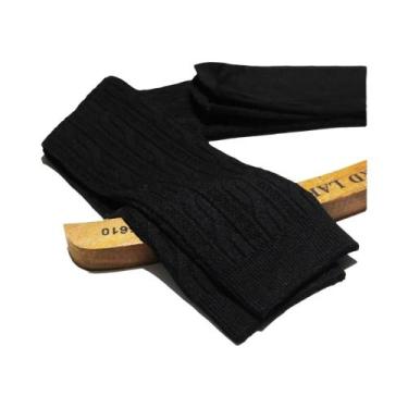 Imagem de Meias Longas De Inverno Femininas Tricotadas Até a Coxa Em Cores Sólid