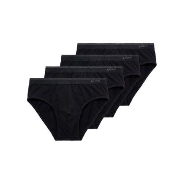 Imagem de Kit com 4 Cuecas Slip Lupo 485-003, Preto, P