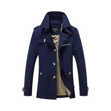 Imagem de Casaco Trench Casual Para Homens Em Tamanho Grande, Marca De Moda, Com
