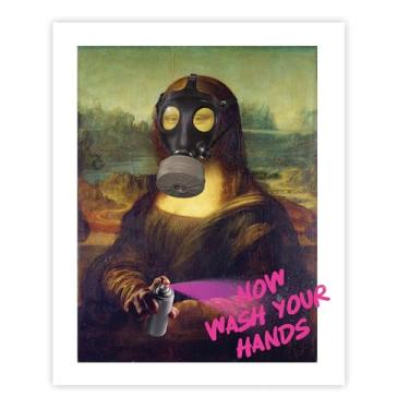 Imagem de Arte engraçada de parede de banheiro - Now Wash Your Hands - Decoração de banheiro engraçada, fotos legais de sinais de banheiro, pôster sem moldura, 20 x 25 cm, imagem divertida, decoração de parede