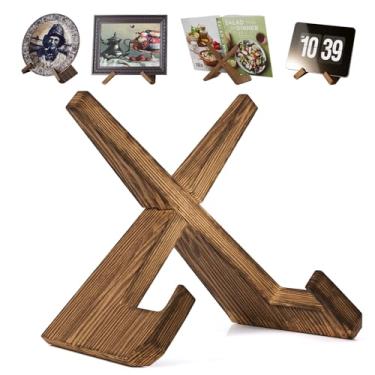 Imagem de Osivaex Suportes Para Pratos, De Madeira Exposição, Suporte Moldura 6,5", Cavalete Decorativo Livros Receitas, Arte, Placa, Foto, Prato, Disco Vinil