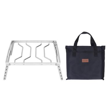 Imagem de Cesta Para Grelhar Sluffs, Grelha Para Churrasco Portátil Ajustável Em Altura Para Churrasco Rack Dobrável Em Aço Inoxidável Para Camarão, Bifes, Hambúrgueres, Cachorros-quentes, Grelha Para Churrasco