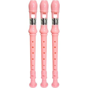 Imagem de Kit 3 Flautas Doce Germânica Rosa Claro FL 20G New York