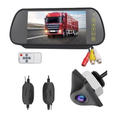 Imagem de Câmera de estacionamento sem fio com monitor de espelho retrovisor de 7 polegadas + kit de ré com visão noturna (somente a câmera)